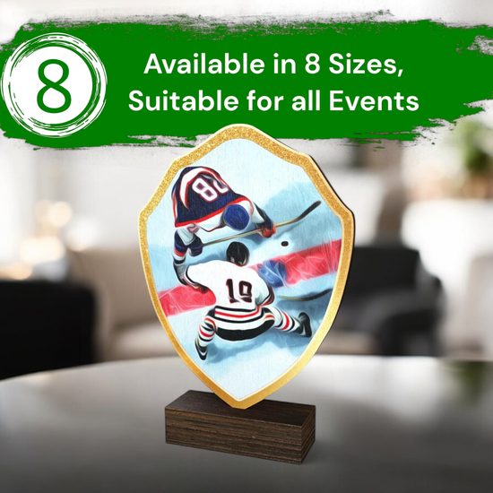 Arden Ice Hockey Real Wood Shield Trophy