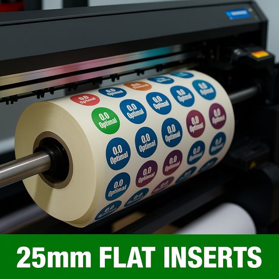 Flat Printed 25mm Logo Insert Centres