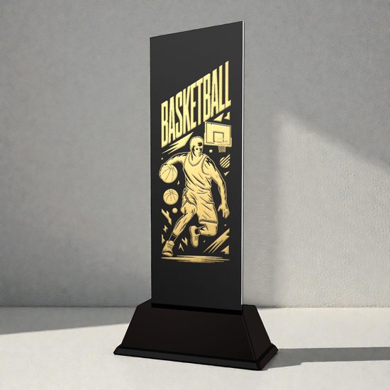 Shadowline Male Basketball Trophy – Stainless Steel Award