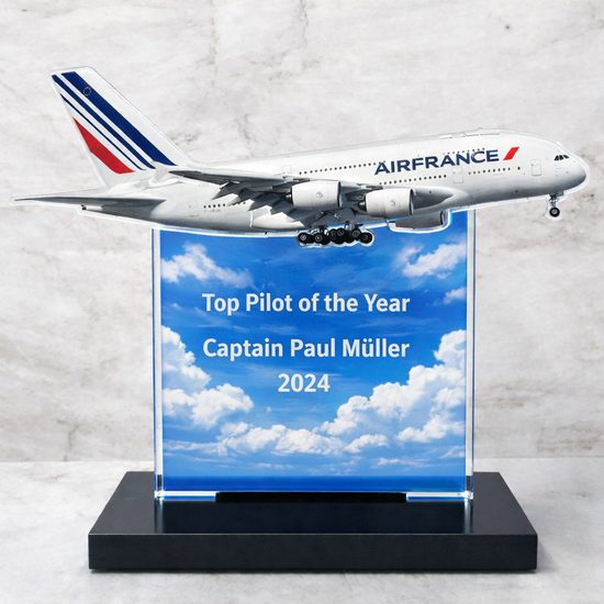 Tesla Custom Made Acrylic Aeroplane Award