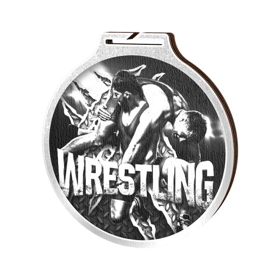 Habitat Classic Wrestling Silver Eco Friendly Wooden Medal