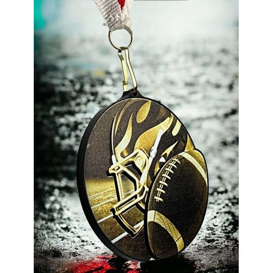 Rincon Classic American Football Black Acrylic Medal