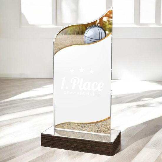 United Pétanque Acrylic Wood Fusion Trophy