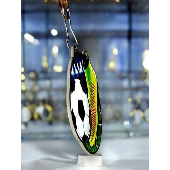 Aurum Football Boot & Ball Stainless Steel Medal