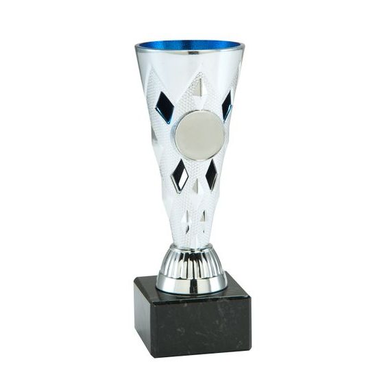 Keswick Silver and Blue Diamonds Contemporary Cup