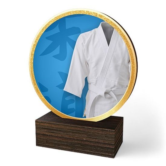 Holt Colour Martial Arts Kimono Real Wood Trophy