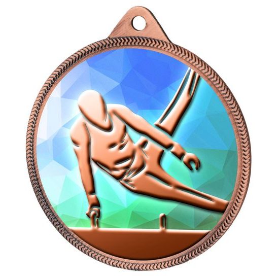 Gymnast Boys Silhouette Colour Texture 3D Print Bronze Medal