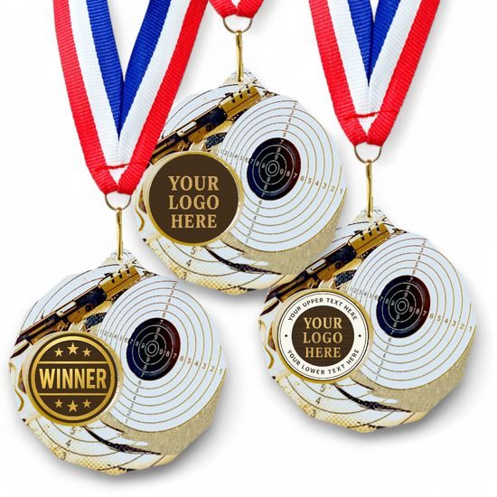 Dodeca Pistol Shooting Stainless Steel Logo Insert Medal