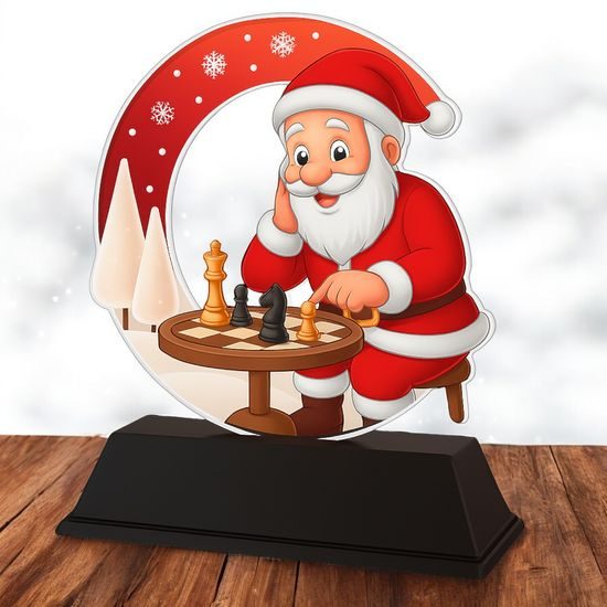 Santa Chess Christmas Trophy