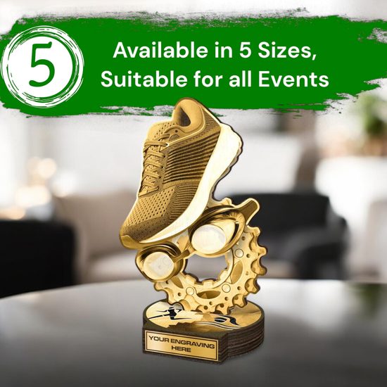 Grove Classic Triathlon Real Wood Trophy