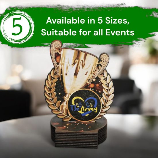 Grove Custom Printed Logo Cup Real Wood Trophy