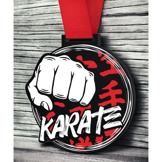 Giant Karate Black Acrylic Medal