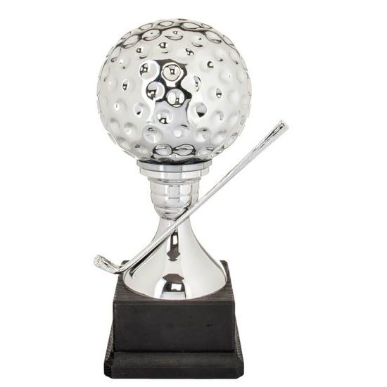 Spin Silver Plated Golf Ball Trophy