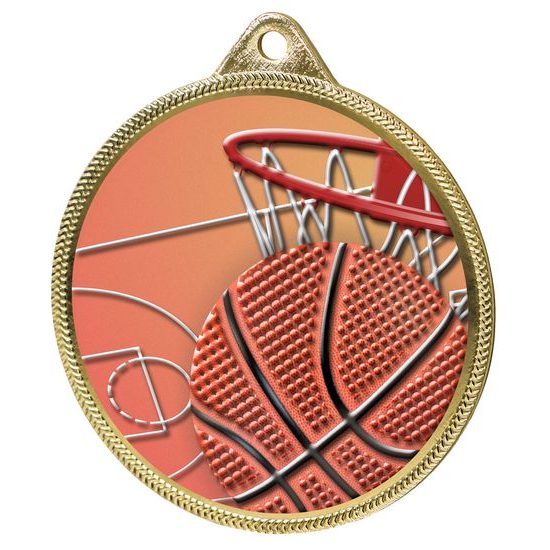 Basketball Colour Texture 3D Print Gold Medal