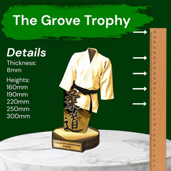 Grove Classic Martial Arts Kimono Real Wood Trophy