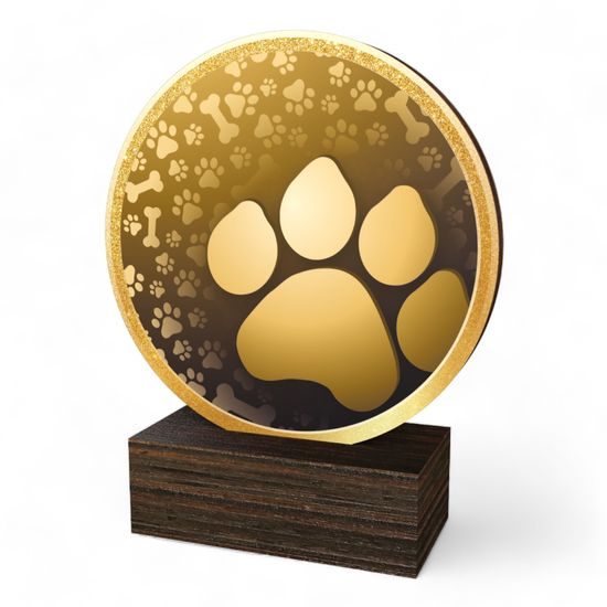 Holt Classic Dog Paw Wood Trophy