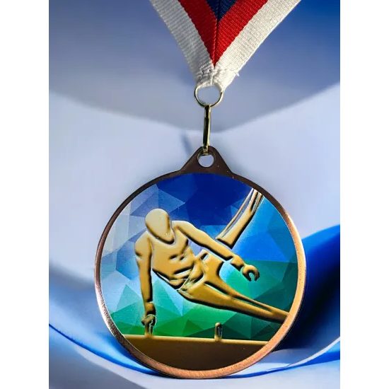 Hercules Texture Print Modern Male Gymmnastics Medal