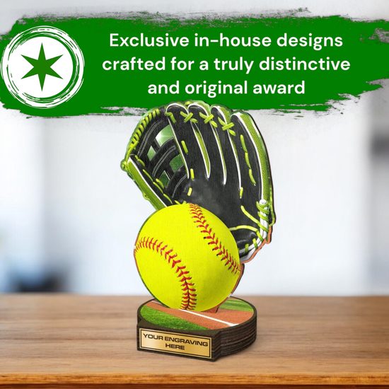 Grove Softball Real Wood Trophy