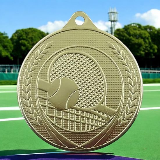 Champion Embossed Tennis Gold Medal