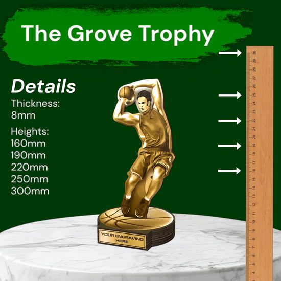 Grove Classic Basketball Player Real Wood Trophy