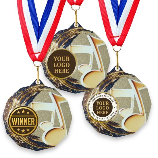 Dodeca Music Note Stainless Steel Logo Insert Medal