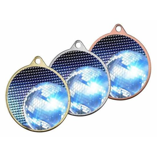 Hercules Texture Print Blue Disco Ball Medal