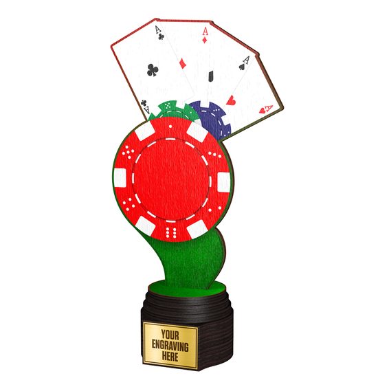 Frontier Real Wood Poker Trophy