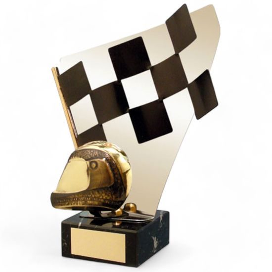 Guadarrama Motorsports Helmet Handmade Metal Trophy