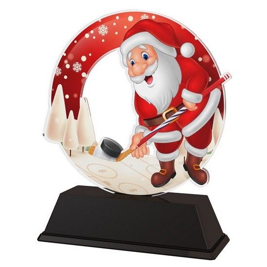 Santa Ice Hockey Christmas Trophy