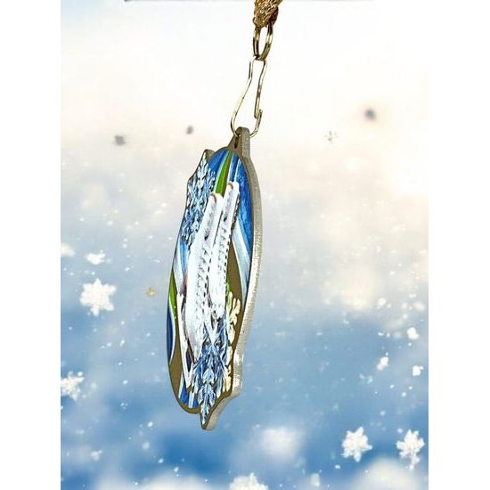 Aurum Ice Skating White Boot Stainless Steel Medal