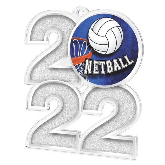 Netball 2022 Silver Acrylic Medal