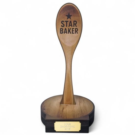 Grove Wooden Spoon Star Baker Real Wood Trophy