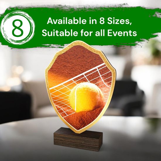 Arden Tennis Real Wood Shield Trophy