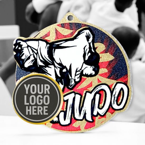Aurum Judo Stainless Steel Logo Insert Medal