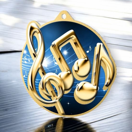 Aurum Music Notes Stainless Steel Medal