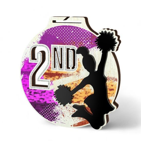 Highgrove Fusion Cheerleader Second Place Gold Medal