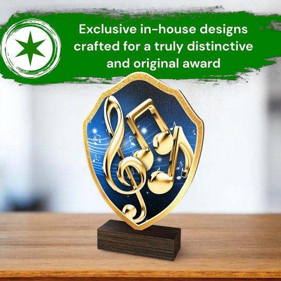 Arden Music Real Wood Shield Trophy