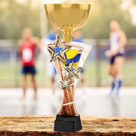 Triple Star Volleyball Gold Trophy Cup