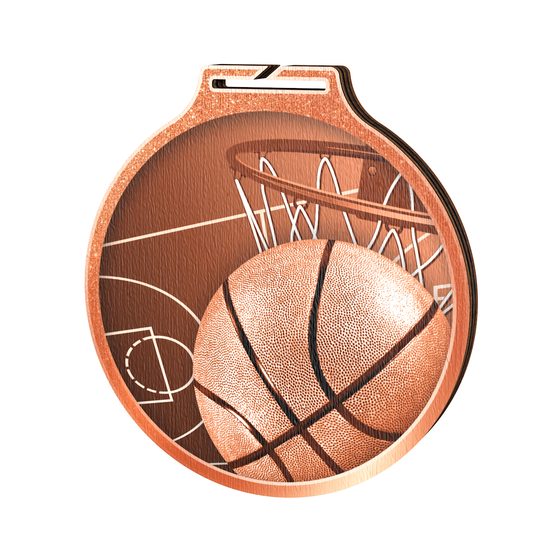 Habitat Classic Basketball Bronze Eco Friendly Wooden Medal