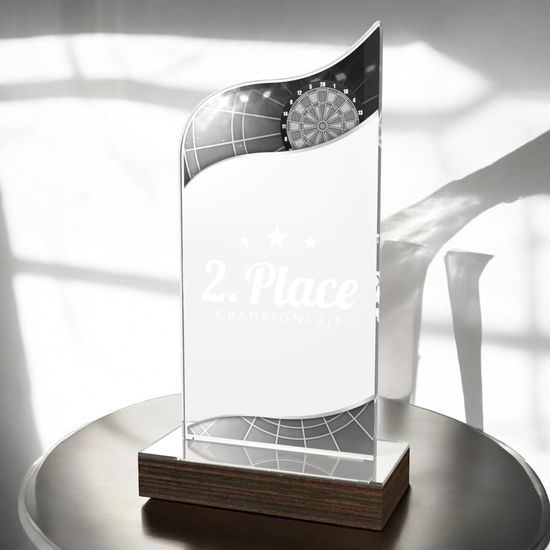 United Electronic Darts Acrylic Wood Fusion Trophy