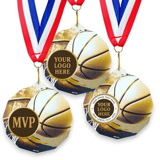 Dodeca Basketball Stainless Steel Logo Insert Medal