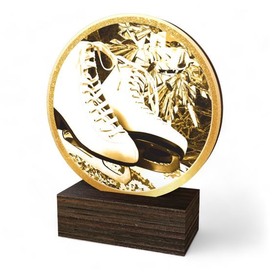 Holt Classic White Ice Skates Real Wood Trophy