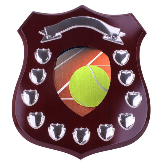Mercia Tennis Mahogany Wooden 11 Year Annual Shield