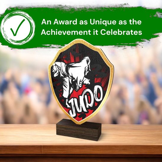 Arden Judo Real Wood Shield Trophy