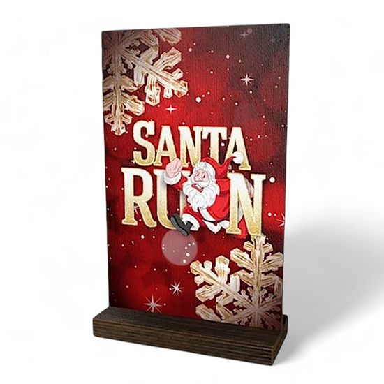 Sherwood Dasher Santa Run Eco Friendly Wooden Trophy