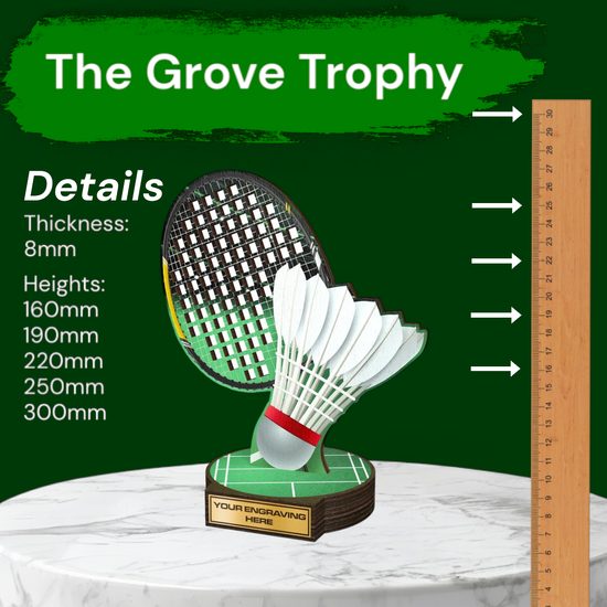 Grove Badminton Real Wood Trophy