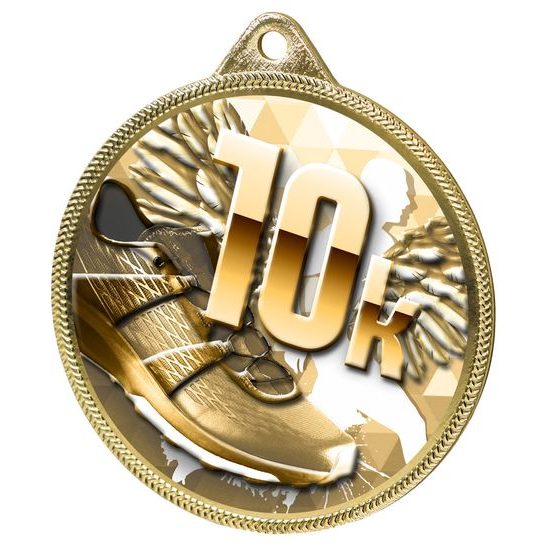 10k Running Texture Classic 3D Print Gold Medal