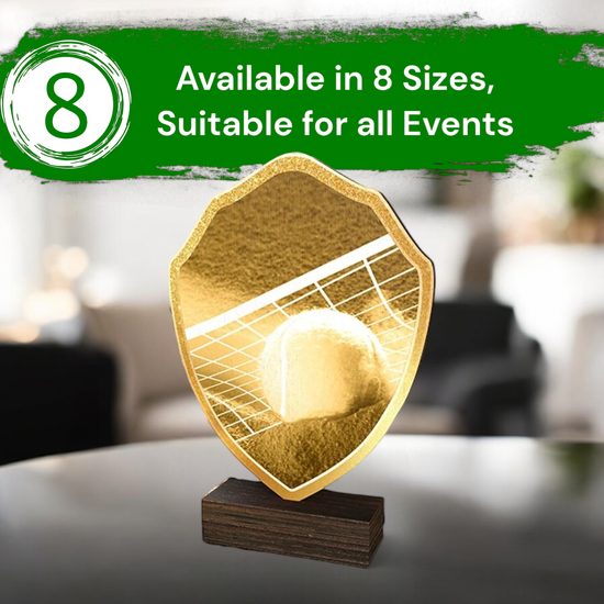 Arden Classic Tennis Real Wood Shield Trophy