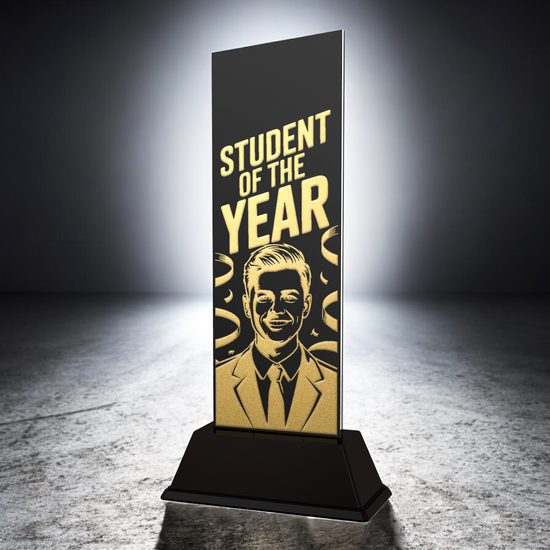 Shadowline School Male Student of the Year Trophy – Stainless Steel Award