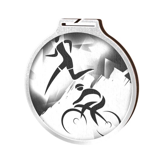 Habitat Classic Duathlon Silver Eco Friendly Wooden Medal